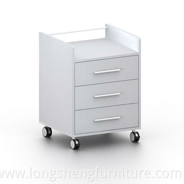 3 drawers wooden Storage Cabinets With Wheels